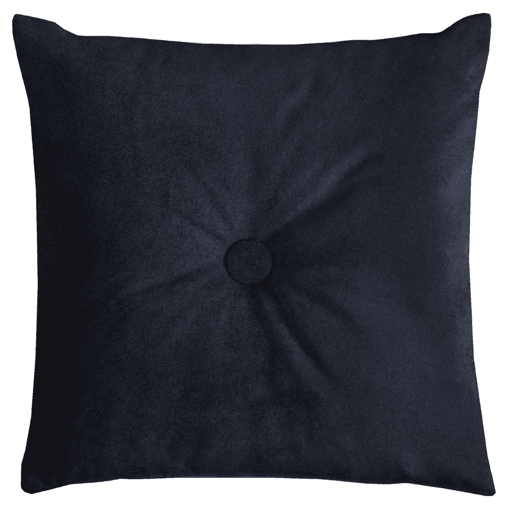 McAlister Textiles Matt Black Velvet Button Cushions Cushions and Covers Polyester Filler 43cm x 43cm 