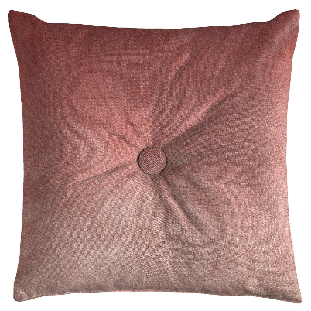 McAlister Textiles Matt Blush Pink Velvet Button Cushions Cushions and Covers Polyester Filler 43cm x 43cm 