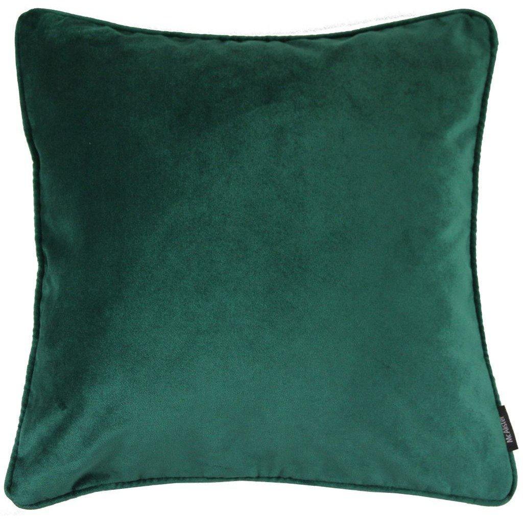 McAlister Textiles Matt Emerald Green Piped Velvet Cushion Cushions and Covers Cover Only 43cm x 43cm 