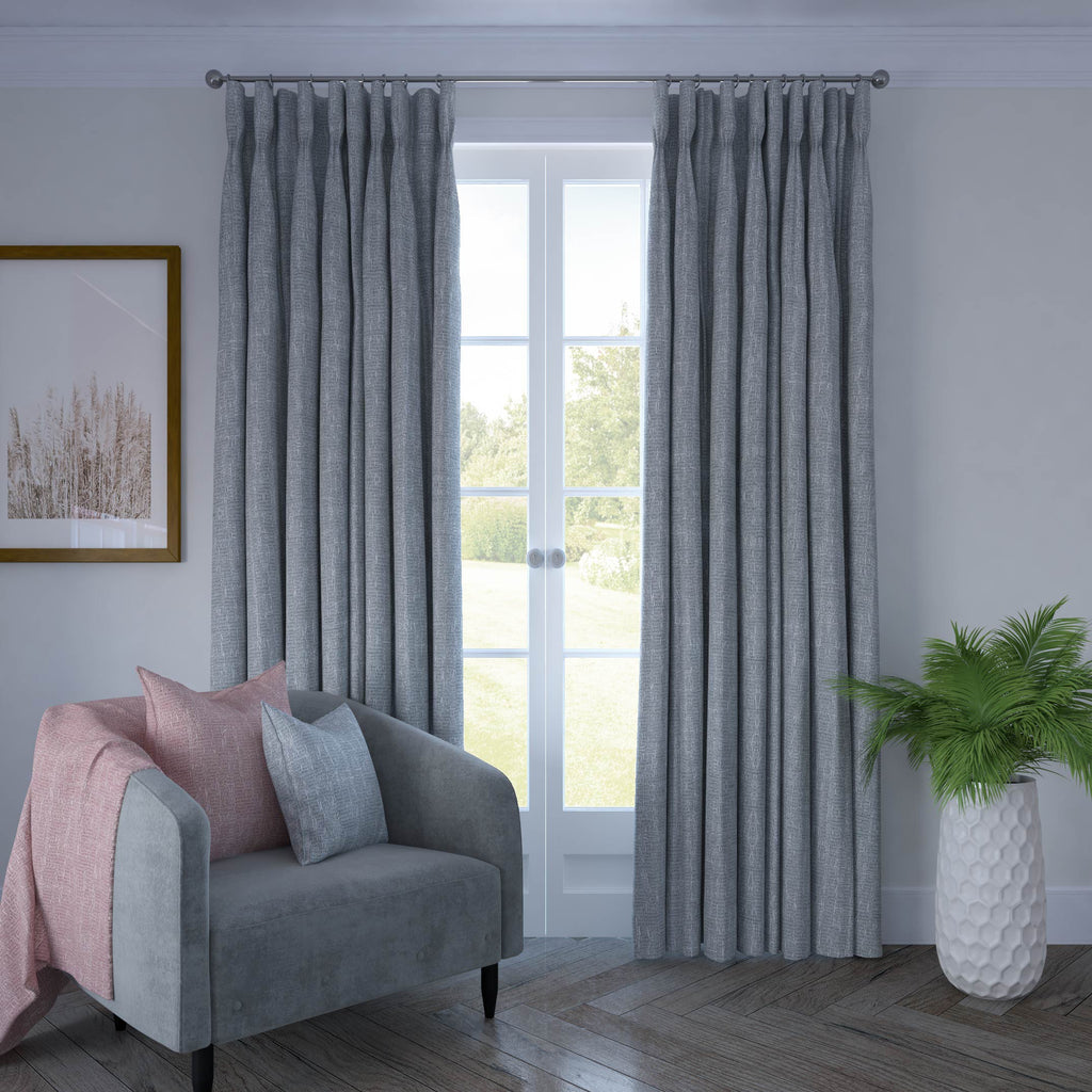 McAlister Textiles Eternity Dove Grey Chenille Curtains Tailored Curtains 
