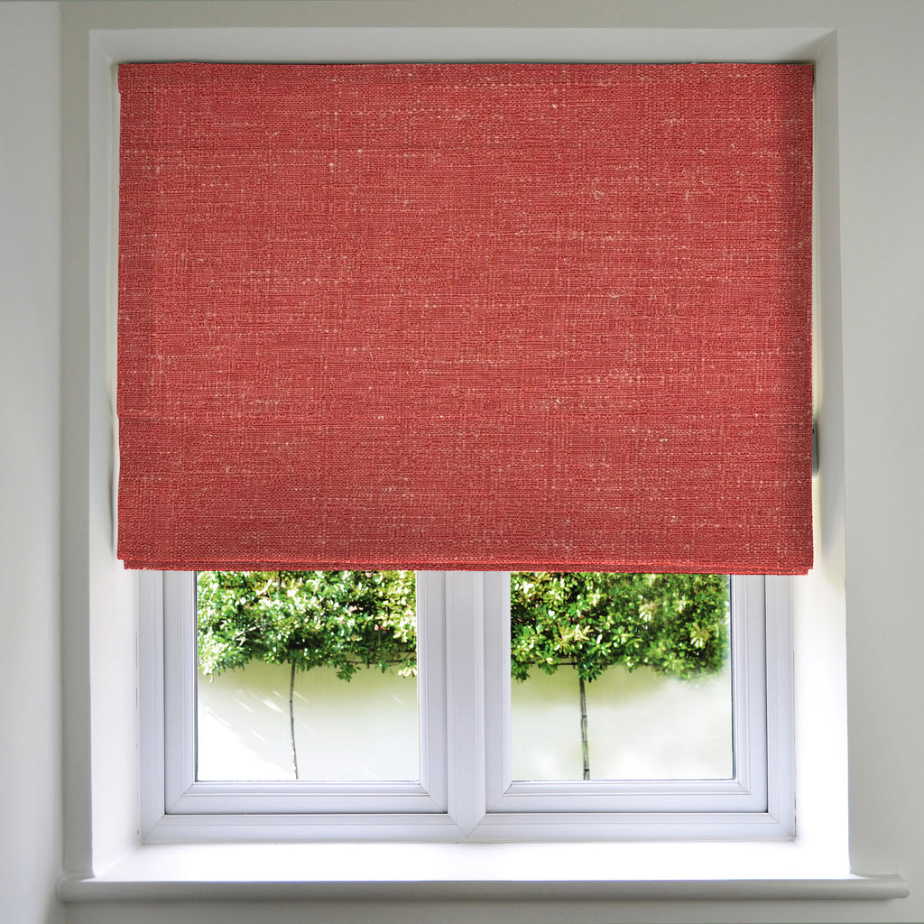 McAlister Textiles Harmony Red Textured Roman Blinds Roman Blinds Standard Lining 130cm x 200cm Red