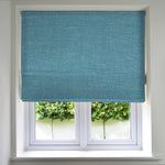 Load image into Gallery viewer, McAlister Textiles Harmony Teal Textured Roman Blinds Roman Blinds Standard Lining 130cm x 200cm Teal
