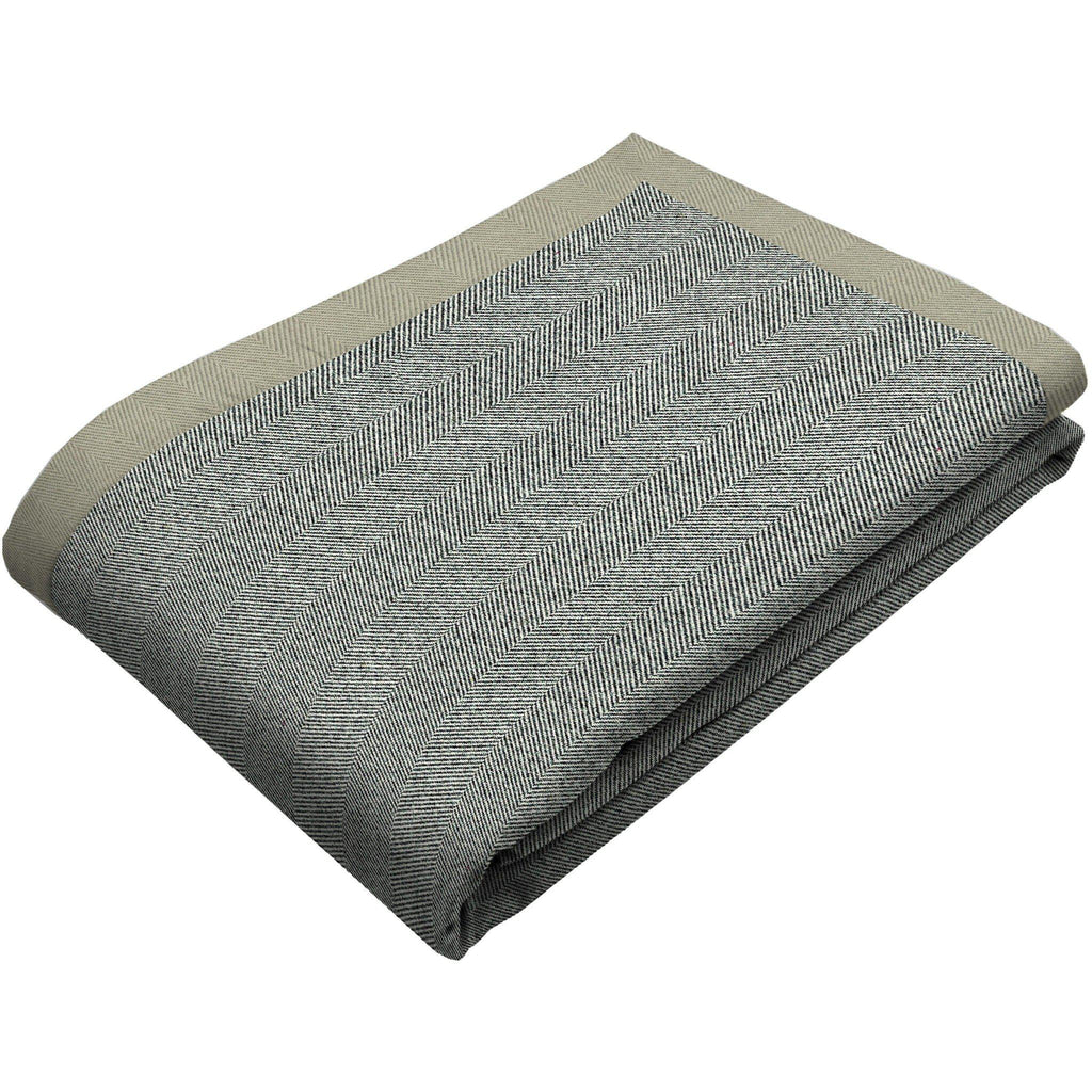 McAlister Textiles Herringbone Charcoal Grey Throws & Runners Throws and Runners Regular (130cm x 200cm) 