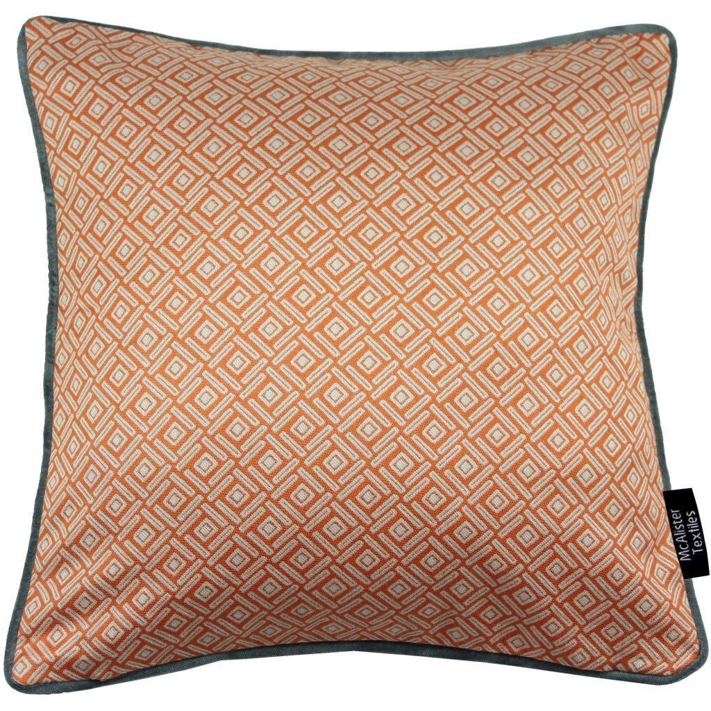 McAlister Textiles Elva Geometric Burnt Orange Cushion Cushions and Covers Cover Only 43cm x 43cm 