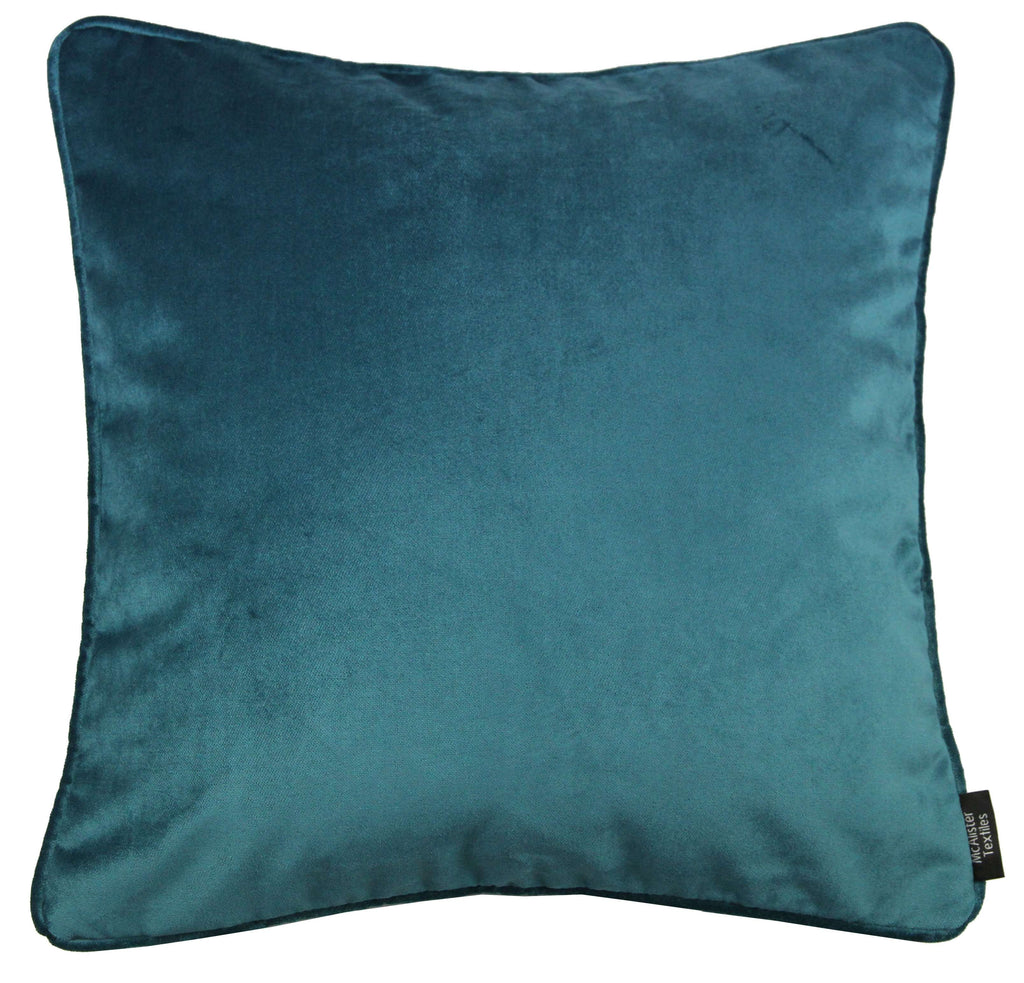 McAlister Textiles Matt Blue Teal Velvet Cushion Cushions and Covers Cover Only 43cm x 43cm 