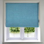 Load image into Gallery viewer, McAlister Textiles Linea Teal Textured Roman Blinds Roman Blinds Standard Lining 130cm x 200cm Teal
