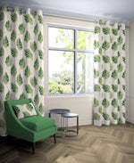 Load image into Gallery viewer, McAlister Textiles Leaf Forest Green Floral Cotton Print Curtains Tailored Curtains 
