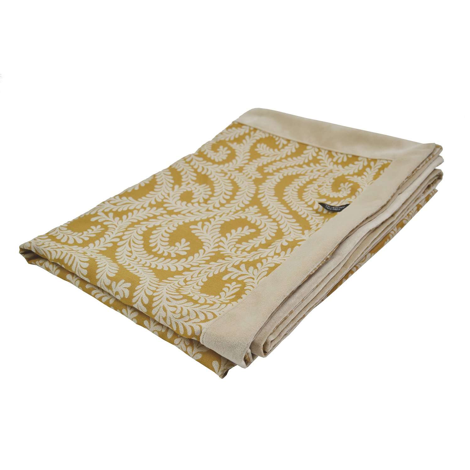 McAlister Textiles Little Leaf Ochre Yellow Throws & Runners Throws and Runners Regular (130cm x 200cm) 