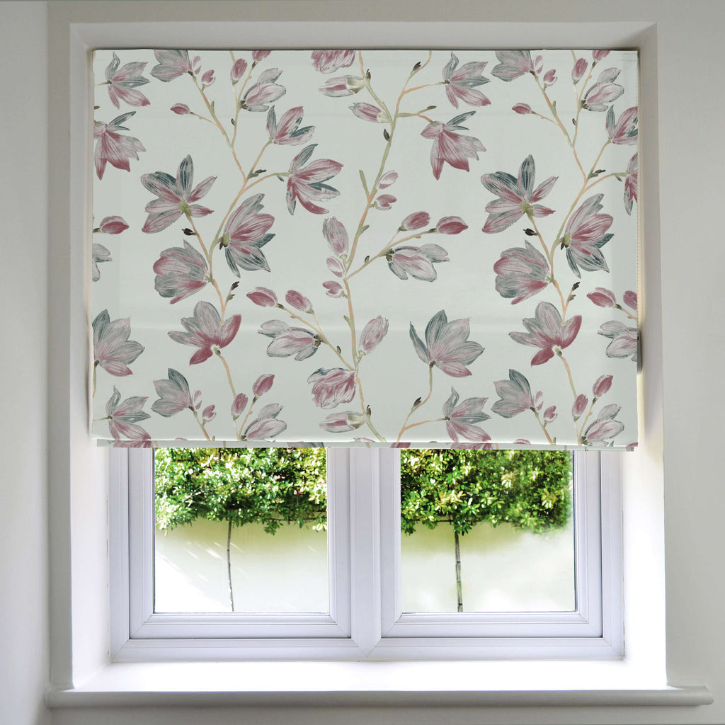 McAlister Textiles Magnolia Rose Floral Cotton Print Roman Blinds Roman Blinds Standard Lining 130cm x 200cm 