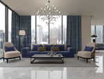 Load image into Gallery viewer, McAlister Textiles Niko Navy Geometric FR Curtains Tailored Curtains 
