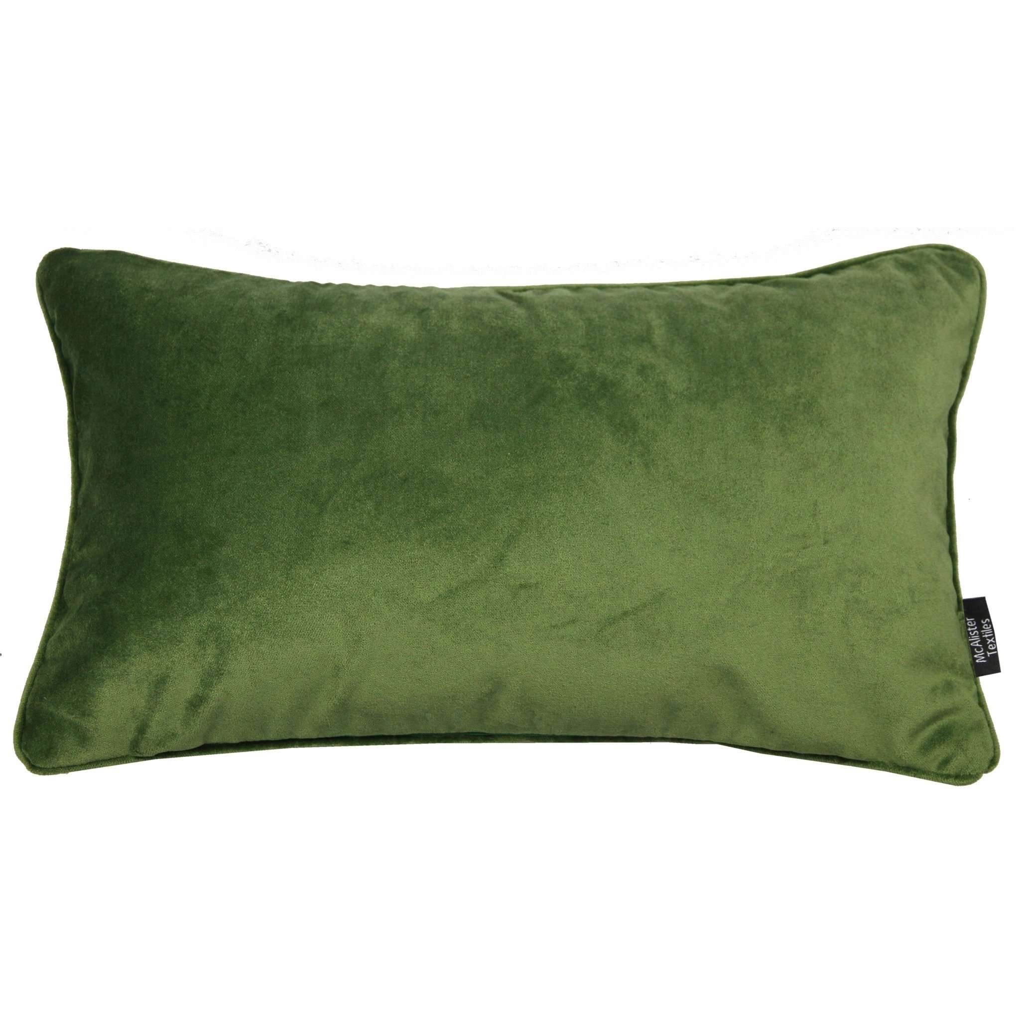McAlister Textiles Matt Fern Green Piped Velvet Pillow Pillow Cover Only 50cm x 30cm 