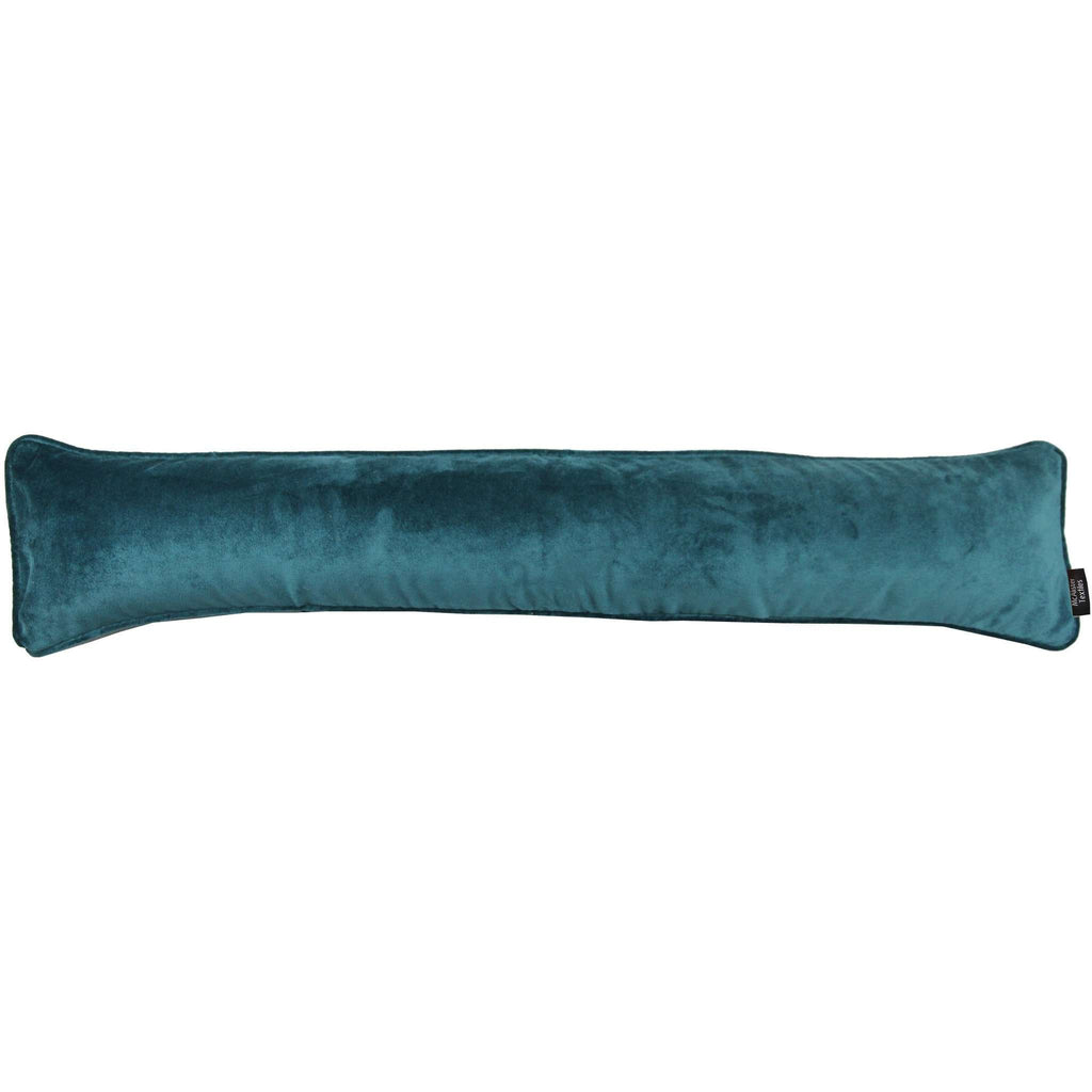 McAlister Textiles Matt Blue Teal Velvet Draught Excluder Draught Excluders 18 x 80cm 