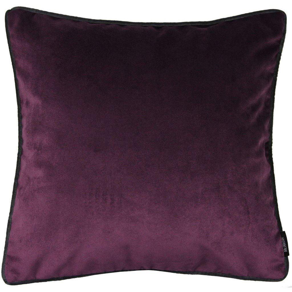 McAlister Textiles Matt Aubergine Purple Velvet Cushion Cushions and Covers Cover Only 43cm x 43cm 