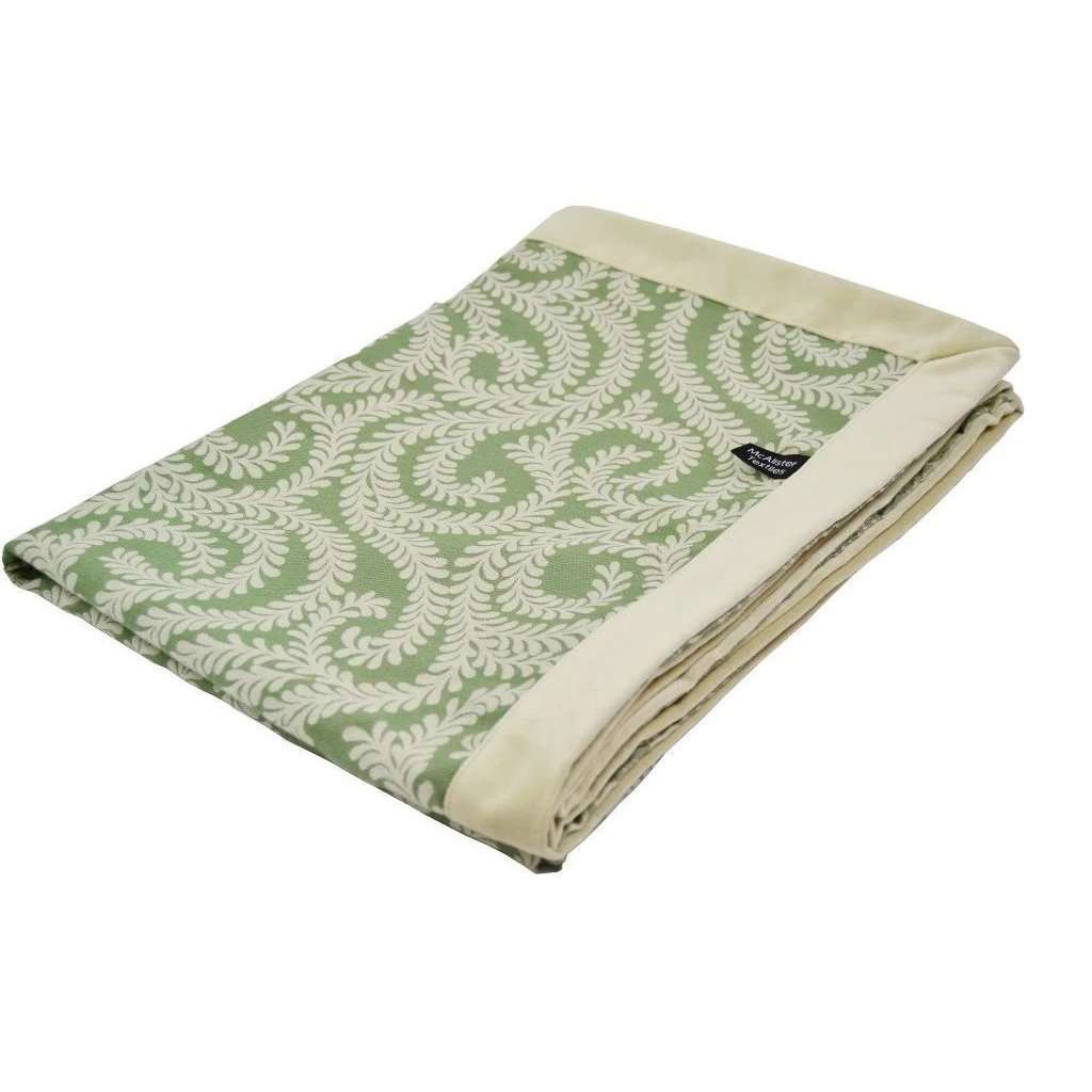 McAlister Textiles Little Leaf Sage Green Throws & Runners Throws and Runners Regular (130cm x 200cm) 