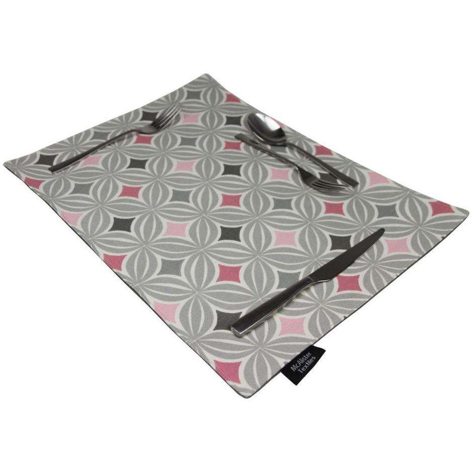 McAlister Textiles Laila Blush Pink Cotton Placemat Set Kitchen Accessories 