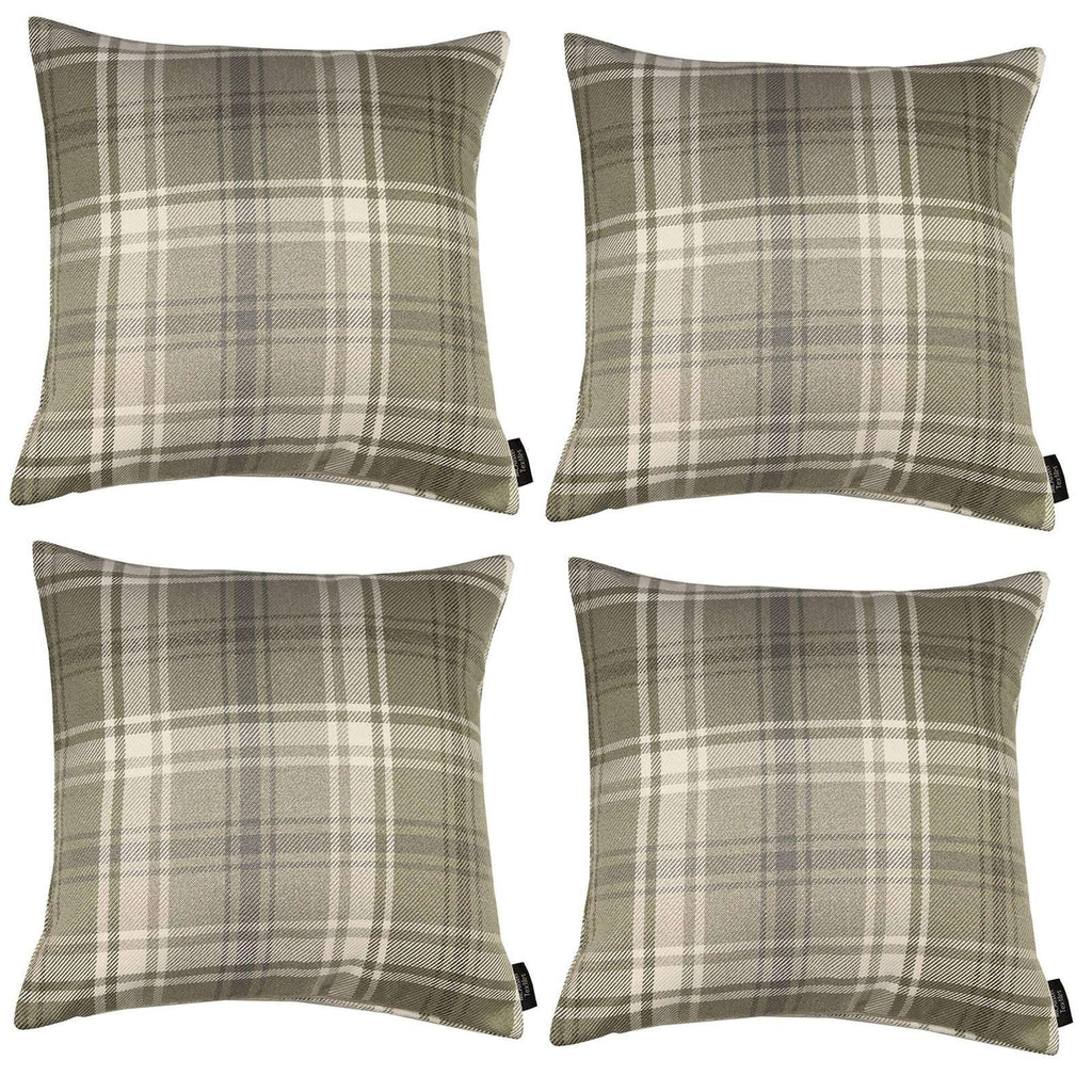 McAlister Textiles Angus Beige Cream Tartan 43cm x 43cm Cushion Sets Cushions and Covers 