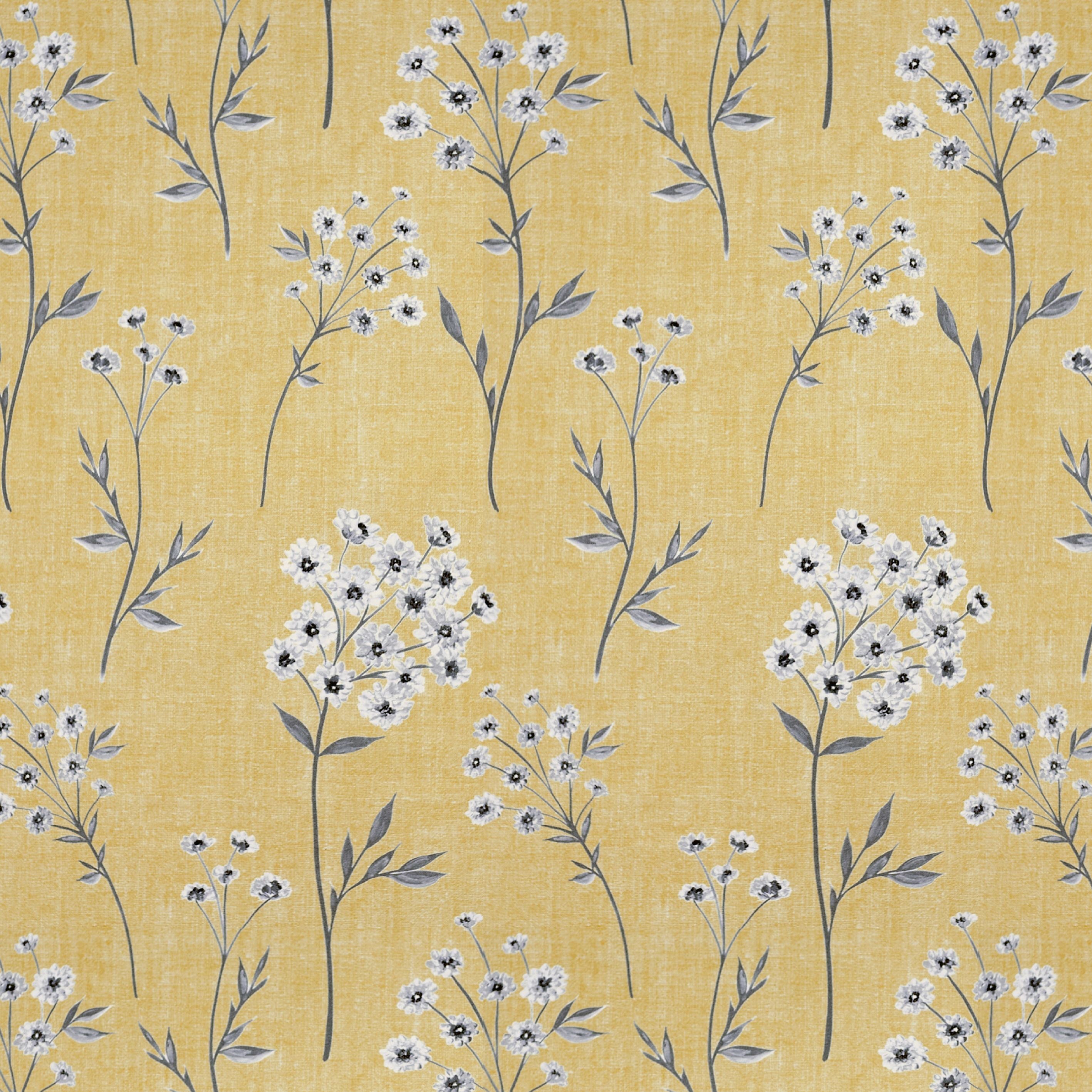 McAlister Textiles Meadow Yellow Floral Cotton Print Fabric Fabrics 1/2 Metre 