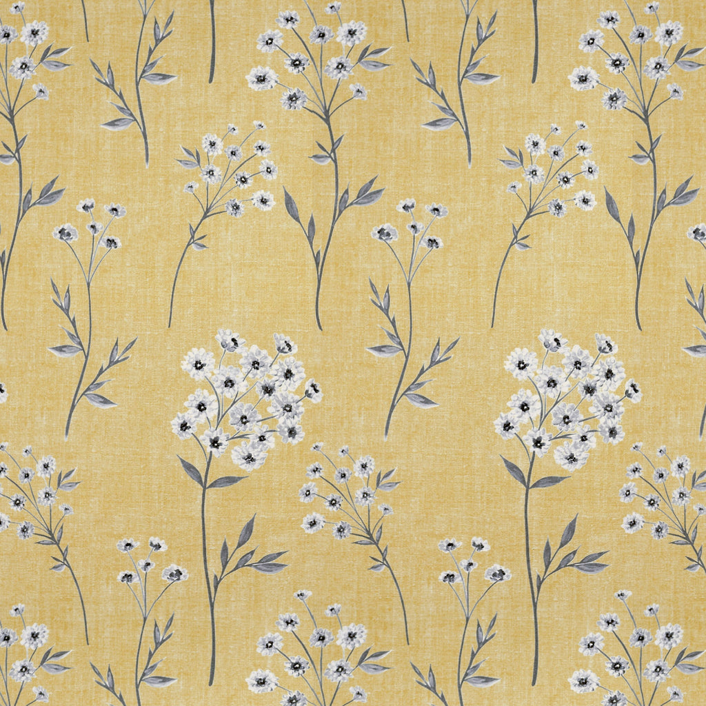 McAlister Textiles Meadow Yellow Floral Cotton Print Fabric Fabrics 1/2 Metre 