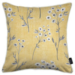 Load image into Gallery viewer, McAlister Textiles Meadow Yellow Floral Cotton Print Cushions Cushions and Covers Cover Only 43cm x 43cm 
