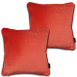 Load image into Gallery viewer, McAlister Textiles Matt Coral Pink Velvet 43cm x 43cm Piped Cushion Sets Cushions and Covers Cushion Covers Set of 2 
