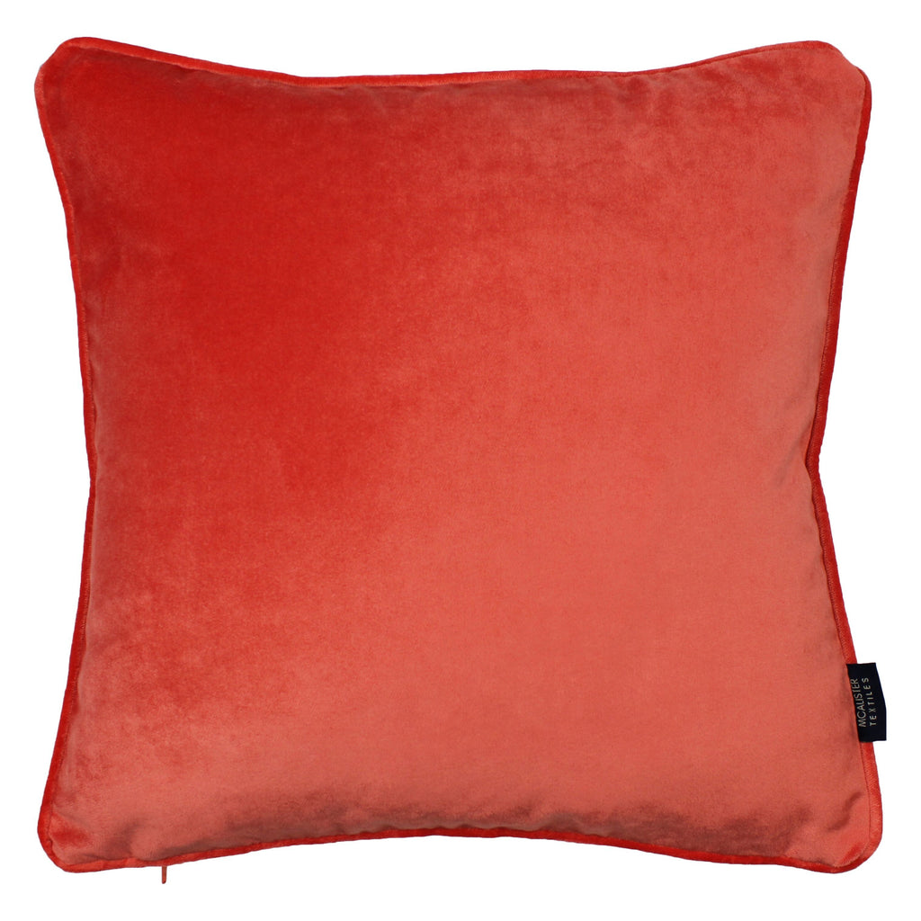 McAlister Textiles Matt Coral Pink Velvet Cushion Cushions and Covers Polyester Filler 43cm x 43cm 