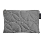Load image into Gallery viewer, McAlister Textiles Circular Pattern Silver Velvet Makeup Bag - Large Clutch Bag 
