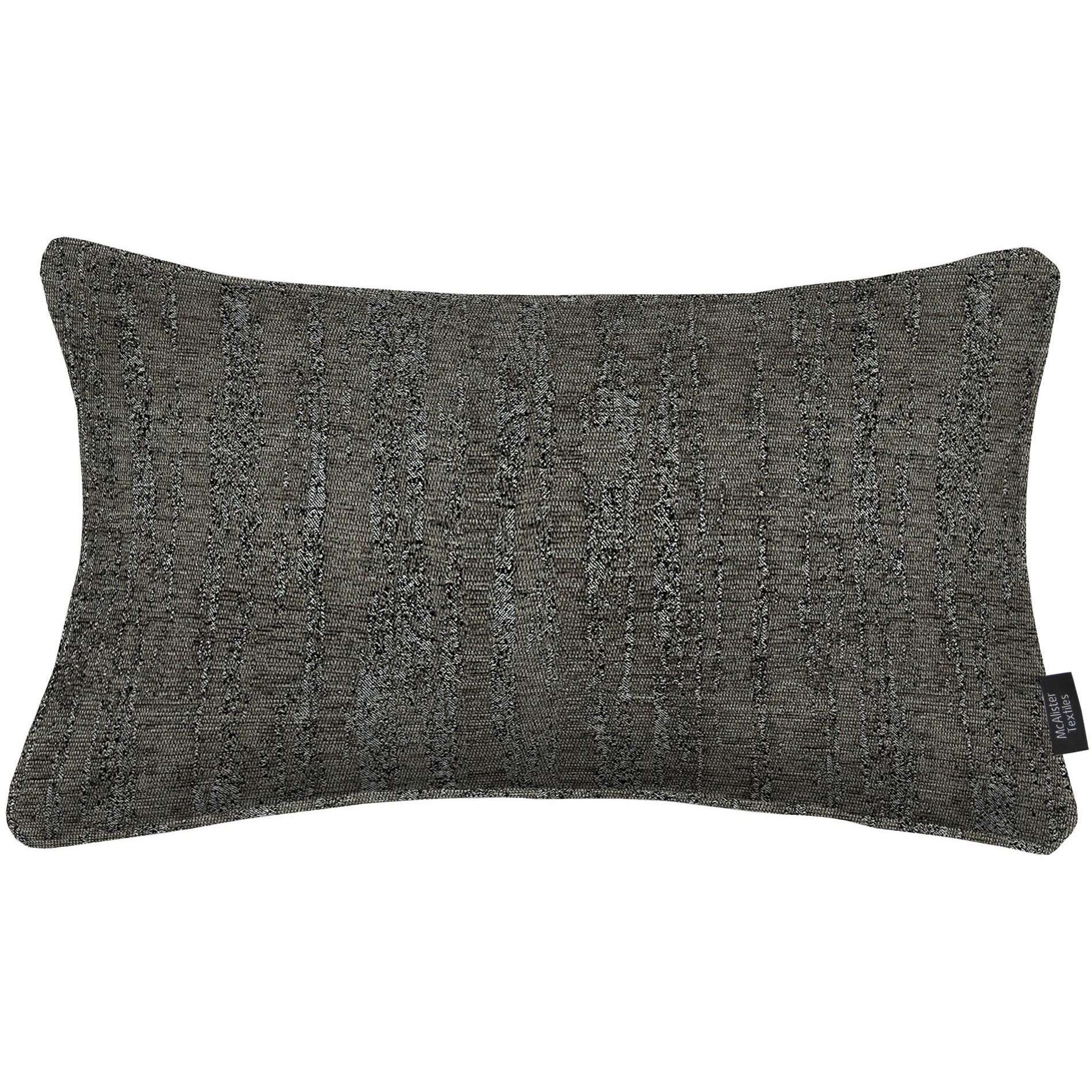 McAlister Textiles Textured Chenille Charcoal Grey Pillow Pillow Cover Only 50cm x 30cm 