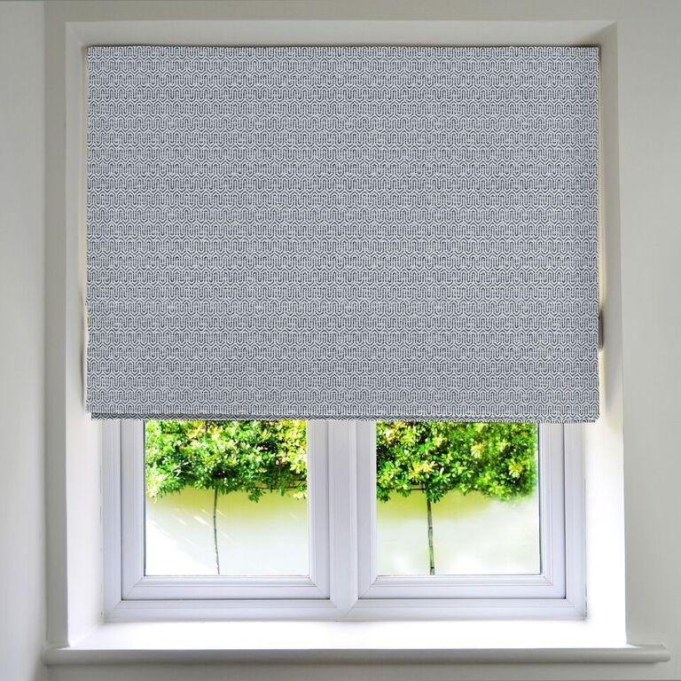 McAlister Textiles Costa Rica Black + White Roman Blind Roman Blinds Standard Lining 130cm x 200cm 