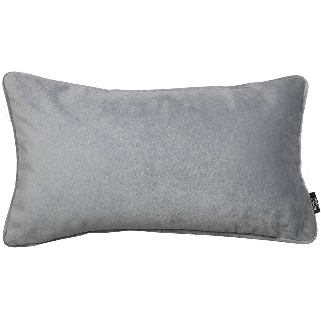McAlister Textiles Matt Dove Grey Piped Velvet Pillow Pillow Cover Only 50cm x 30cm 