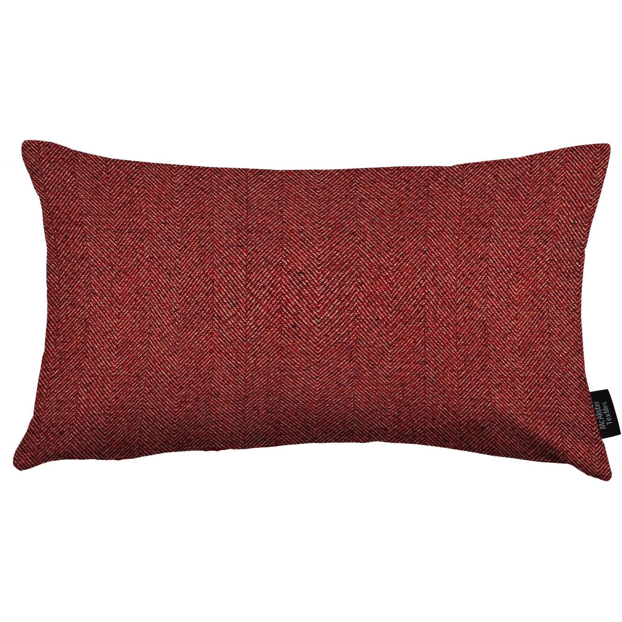 McAlister Textiles Herringbone Red Pillow Pillow Cover Only 50cm x 30cm 