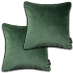 Load image into Gallery viewer, McAlister Textiles Matt Moss Green Velvet 43cm x 43cm Piped Cushion Sets Cushions and Covers Cushion Covers Set of 2 
