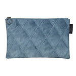Load image into Gallery viewer, McAlister Textiles Diamond Pattern Blue Velvet Makeup Bag - Large Clutch Bag 
