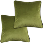 Load image into Gallery viewer, McAlister Textiles Matt Lime Green Velvet 43cm x 43cm Piped Cushion Sets Cushions and Covers Cushion Covers Set of 2 
