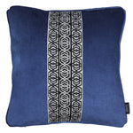 Load image into Gallery viewer, McAlister Textiles Coba Striped Navy Blue Velvet Cushion Cushions and Covers Polyester Filler 43cm x 43cm 
