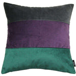 Load image into Gallery viewer, McAlister Textiles Straight Patchwork Velvet Green, Purple + Grey Cushion Cushions and Covers Cover Only 43cm x 43cm 
