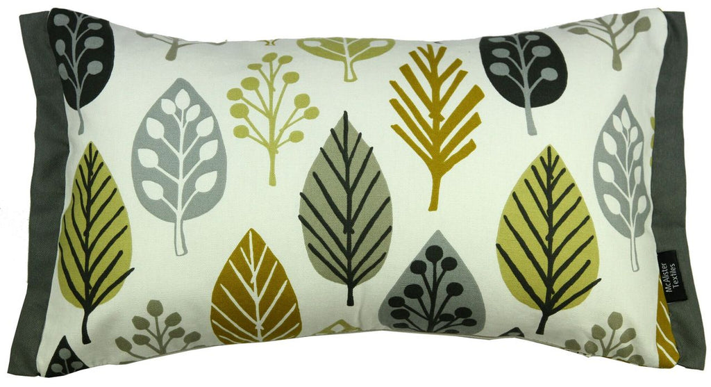 McAlister Textiles Magda Cotton Print Ochre Yellow Pillow Pillow Cover Only 50cm x 30cm 