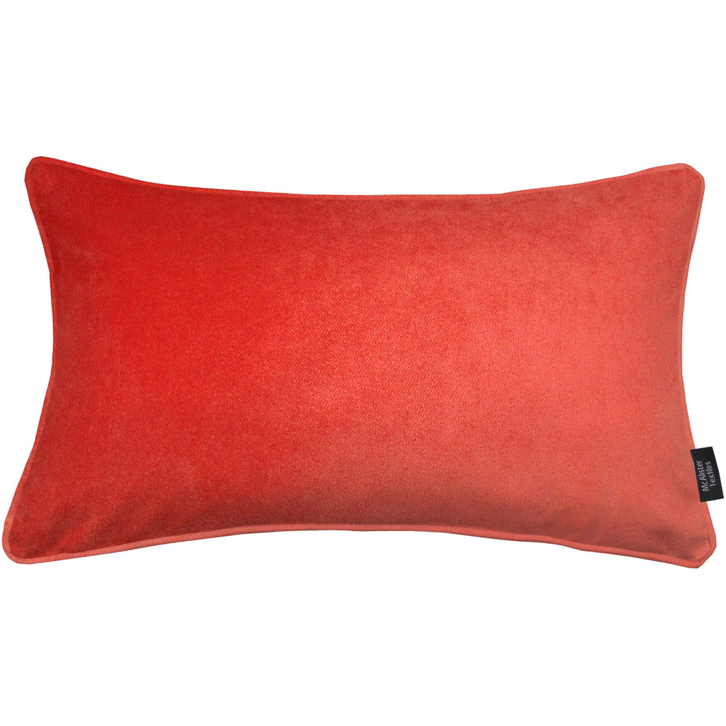McAlister Textiles Matt Coral Pink Piped Velvet Pillow Pillow Cover Only 50cm x 30cm 