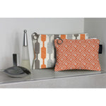 Load image into Gallery viewer, McAlister Textiles Lotta Orange + Grey Makeup Bag Set Clutch Bag 
