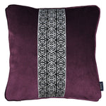 Load image into Gallery viewer, McAlister Textiles Coba Striped Aubergine Purple Velvet Cushion Cushions and Covers Polyester Filler 43cm x 43cm 
